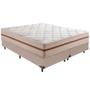Imagem de Cama Box Bege e Colchão Classic 22 cm Molas ensacadas Queen Anjos