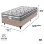 Imagem de Cama Box Bege e Colchão Evolution Molas Ensacadas Solteiro Probel