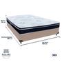 Imagem de Cama Box Bege e Colchão Orthosono D33 Com Euro Pillow Casal Anjos