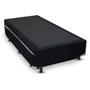 Imagem de Cama Box Bicama Auxiliar Solteiro Suede Espuma 8cm 40x88x188 Preto