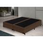 Imagem de Cama Box Blindado Casal Bipartido AColchoes Suede Marrom 40x138x188