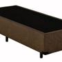 Imagem de Cama Box Blindado Solteiro AColchoes Suede Marrom 40x78x188