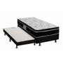 Imagem de Cama Box c/Auxiliar Solteiro: Colchão Ortobom Nanolastic Physical + Base CRC Courano Black(88x188)