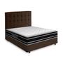 Imagem de Cama Box + Cabeceira Cassis e Colchão Casal - Castor Black White D33 - 138x188x62cm Marrom