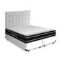 Imagem de Cama Box + Cabeceira Cassis e Colchão Queen - Castor - Black White D33 - 158x198x62cm Branco