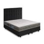 Imagem de Cama Box + Cabeceira Cassis e Colchão Queen - Castor - Sleep Max - 158x198x53cm Preto