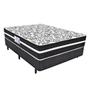 Imagem de Cama Box Casal 55cmx138cmx188cm Molas Ensacadas Roma Anjos Colchões Preto/Branco