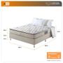 Imagem de Cama Box Casal Bege + Colchão Espuma D70/D28 2 Pillow Top Orleans 138x188x63cm