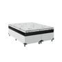 Imagem de Cama Box Casal Bipartido 138 Sintético Branco com Colchão Espuma D33 One Face 57X138X188