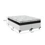 Imagem de Cama Box Casal Bipartido 138 Sintético Branco com Colchão Espuma D33 One Face 57X138X188