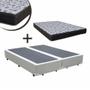 Imagem de Cama Box Casal Bipartido Branco + Colchão Espuma D28 138x188x24