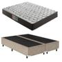 Imagem de Cama Box Casal Bipartido Suede Bege + Colchão Espuma D33 138x188x21