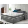 Imagem de Cama Box Casal Cinza + Colchão Molas Ensacadas Miami 138x188x63cm
