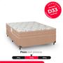 Imagem de Cama Box Casal + Colchão D33 One Face - 56x138x188cm - Suede Bege