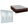 Imagem de Cama Box Casal + Colchão D45 Ortobom + Guarda Roupa Master Vip 8.4 Branco