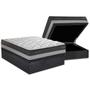 Imagem de Cama Box Casal: Colchão Molas Bonnel Herval Maxspring Minsque C1625 + Base Box Baú CRC Suede Gray(138x188x27)