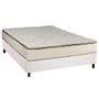 Imagem de Cama Box Casal: Colchão Molas Bonnel Luckspuma  Montreal Spring + Base CRC Courano Branco(138x188)