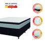 Imagem de Cama Box Casal Colchão Molas Ensacadas Real 138x188x65cm Preto/Cinza - Suporta até 130Kg por Pessoa