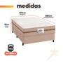 Imagem de Cama Box Casal Colchão Molas Flora Bege 138x188x58cm