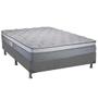 Imagem de Cama Box Casal: Colchão Molas Luckspuma MasterPocket Ensacadas New Maxi + Base CRC Suede Gray(138x188)