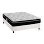 Imagem de Cama Box Casal: Colchão Molas Ortobom Nanolastic Physical Spring + Base CRC Courano Branco(138x188)