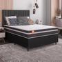 Cama Box Casal Colchão Molas Qatar 138x188x60cm Branco / Preto - Suporta até 200Kg Por Pessoa - CELUPLAS Imagem de Cama Box Casal Colchão Molas Qatar 138x188x60cm Branco / Preto - Suporta até 200Kg Por Pessoa