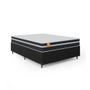 Cama Box Casal Colchão Molas Qatar 138x188x60cm Branco / Preto - Suporta até 200Kg Por Pessoa - CELUPLAS Imagem de Cama Box Casal Colchão Molas Qatar 138x188x60cm Branco / Preto - Suporta até 200Kg Por Pessoa