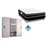 Imagem de Cama Box Casal + Colchão Physical Spring + Guarda Roupa Veneza Luxo Branco