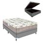 Imagem de Cama Box Casal com Baú Cinza Colchão Nápoles D33 Portobel