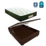 Imagem de Cama Box casal com baú Marrom Sintético + Colchão Molas Bonnel