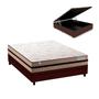 Imagem de Cama Box Casal com Marrom Preto e Colchão Smart Milano Plumatex