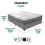 Imagem de Cama Box Casal e Colchão Ibiza Molas Ensacadas VTECH