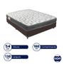Imagem de Cama Box Casal Marrom e Colchão Misto ISO 100 Espuma Ortobom