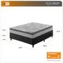 Imagem de Cama Box Casal Preto + Colchão Ortopédico Espuma D33 Pillow Top Hanover One 138x188x59cm