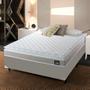 Imagem de Cama Box Casal Queen Colchão Espuma D33 Pillow Top Millenium 158x198x57cm Suede Bege/Branco Hellen  Suporta Até 120 Kg Por Pessoa