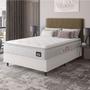 Imagem de Cama Box Casal Queen Colchão Espuma D45 Lazio Pillow Top 158x198x62cm Branco Hellen