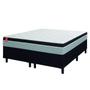 Imagem de Cama Box Casal Queen Colchão Molas Ensacadas Real 158x198x65cm Preto/Cinza - Suporta até 130kg por Pessoa