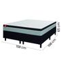 Imagem de Cama Box Casal Queen Colchão Molas Ensacadas Real 158x198x65cm Preto/Cinza - Suporta até 130kg por Pessoa