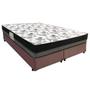 Imagem de Cama Box Casal Sintético Bipartido + Colchão Ortobom ISO Dupla Face 138x188x60