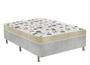 Imagem de Cama Box Casal Suede Cinza + Colchão Casal Suede Bege Espuma 138x188x55