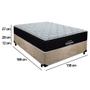 Imagem de Cama Box Casal Suede + Colchão Airtech Molas Ensacadas Antares Ortobom 138x188x67 Bege - Suporta Até 120kg Por Pessoa