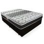 Imagem de Cama Box Casal Suede + Colchão Class Molas Tecnopedic Castor One Face 138x188x65cm Preto