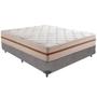 Imagem de Cama Box Cinza e Colchão Classic 22 cm Molas ensacadas Casal Anjos