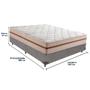 Imagem de Cama Box Cinza e Colchão Classic 22 cm Molas ensacadas Casal Anjos
