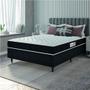 Imagem de Cama Box Colchão Casal Espuma D33 New Millenium 138x188x57cm Preto / Branco Hellen - Suporta até 120kg por Pessoa