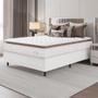 Imagem de Cama Box Colchão Casal Molas Ensacadas City Pillow Top 138x188x61cm Linho Branco / Bege Hellen Branco/bg