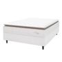 Imagem de Cama Box Colchão Casal Molas Ensacadas City Pillow Top 138x188x61cm Linho Branco / Bege Hellen Branco/bg