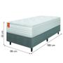 Imagem de Cama Box Colchão Solteiro Molas Ensacadas Real 88x188x65cm Branco / Cinza Inducol - Suporta até 130kg por Pessoa