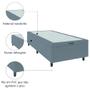 Imagem de Cama Box com Baú 0,96m com 41cm de Altura Prince Cinza