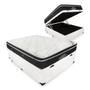 Imagem de Cama Box Com Baú Casal Branco + Colchão De Molas Ensacadas - Ortobom - Elegant SuperPocket 138x188x70cm